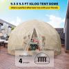 VEVOR Upgraded Greenhouse 9.5FT Geodesic Dome, All-Year Dome Bubble Tent Set with PVC and Mesh Cover, Come with a Storage Bag and String Lights