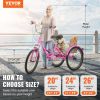 VEVOR Folding Adult Tricycle, 26-Inch Adult Folding Trikes, Carbon Steel 3 Wheel Cruiser Bike with Large Basket & Adjustable Seat