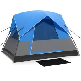 Outdoor Camping Tent with Carry Bag for Camping Hiking Traveling (Color: Blue, Type: Tent)