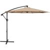 10 ft. Steel Cantilever Offset Outdoor Patio Umbrella with Crank Lift