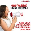 5 Core Megaphone Bullhorn Speaker 15W Mini Battery Power Bull horn w Siren 400 Yard Range - HW 1